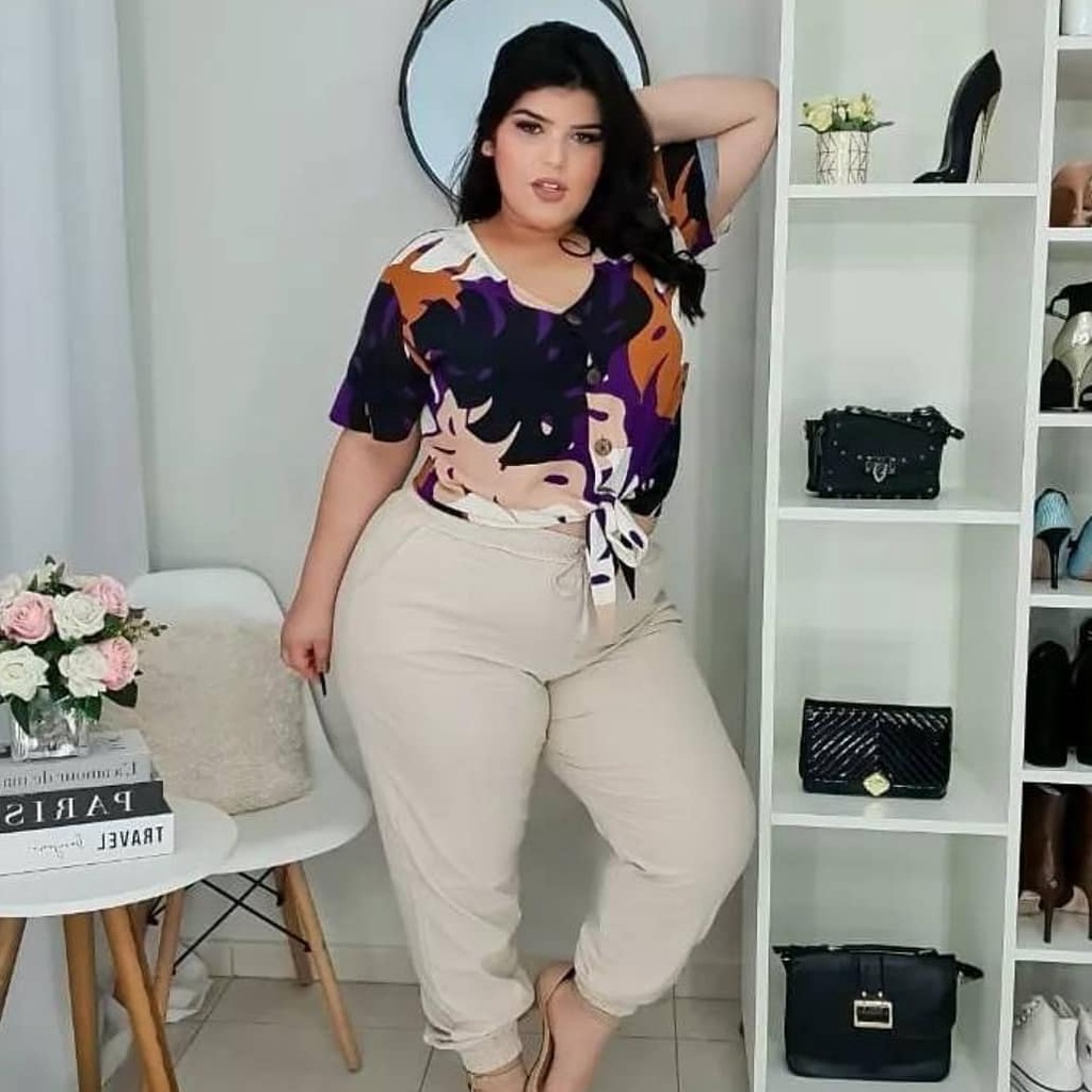 Calça sarja store plus size feminina