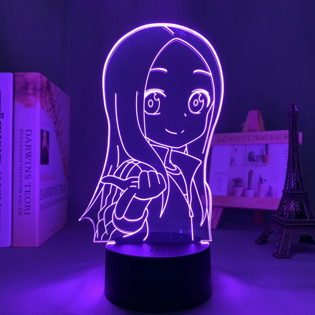 Iluminação Anime Led Teasing Master Takagi San Para Quarto Infantil Decoração De Aniversário Manga 3d Lâmpada