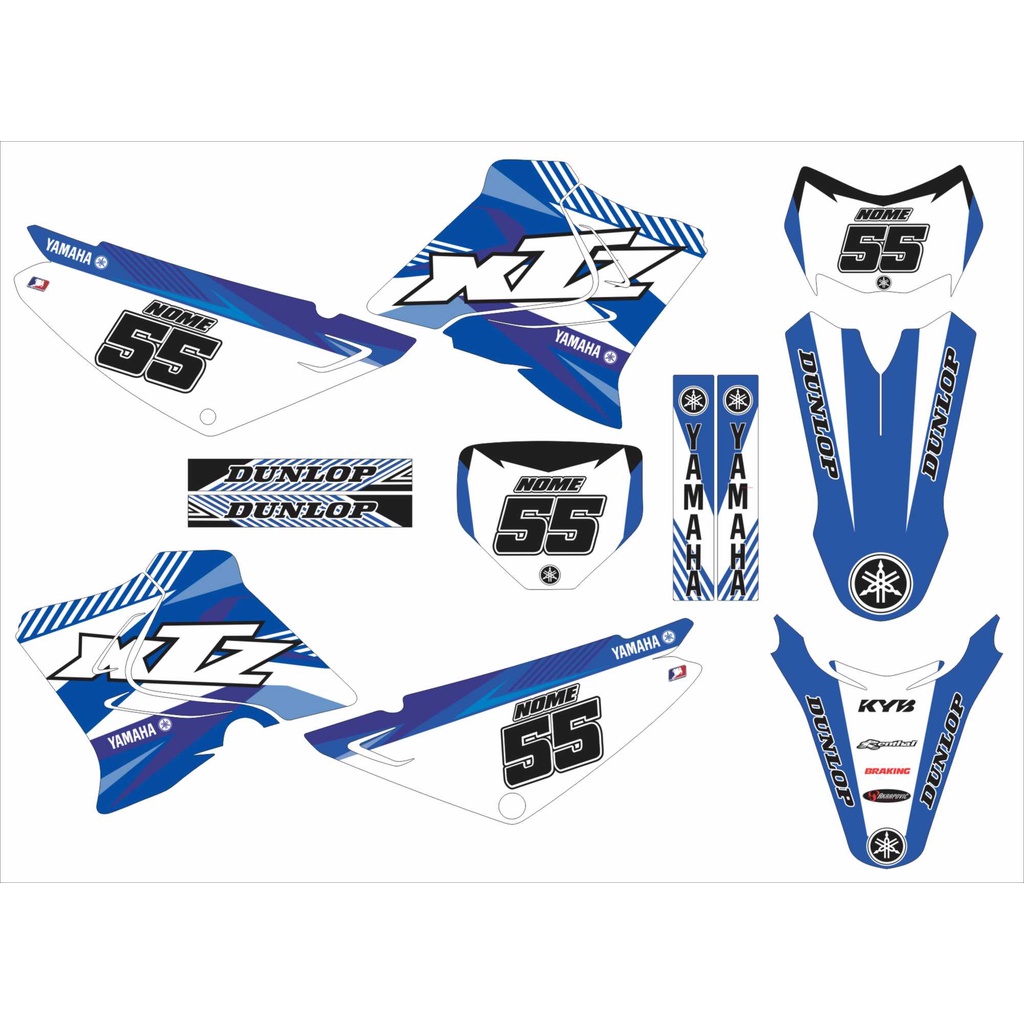 Kit Adesivo Moto Trilha Yamaha Xtz 125 0,20mm Motocross 070