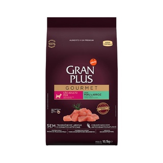 Racao Gran Plus Gourmet Caes Adultos Mini Peru/Arroz 10,1kg