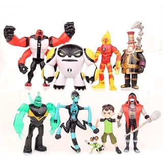 Ben 10 Figuras De Ação 9 Peças Ben10 Estatueta Conjunto Inclui Quatro Braços Cinza Fosco Kineceleran Diamondhead Tennyson