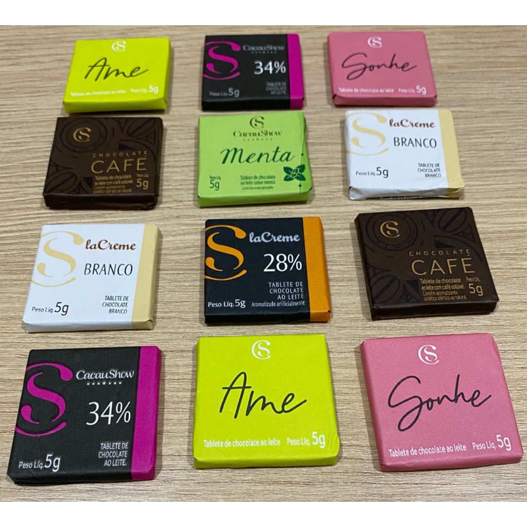 CHOCOLATE TABLETE CACAU SHOW 5 GRAMAS SABOR A ESCOLHER Shopee Brasil