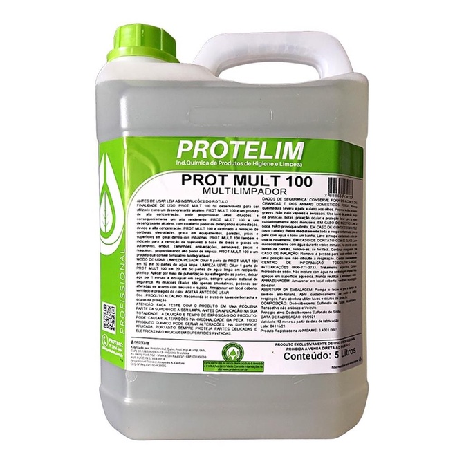 Protelim Prot Multi 100 Multiuso - Concentrado - 5 litros | Shopee Brasil