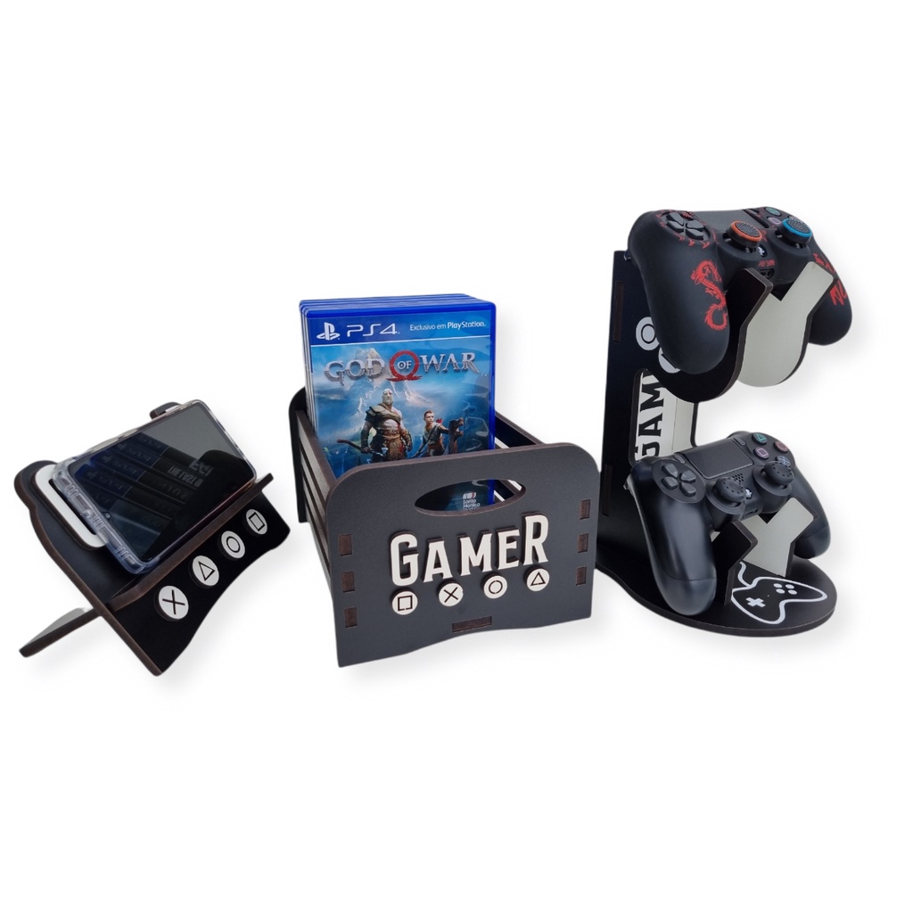 Kit Suporte Playstation games Ps5 Ps4 Ps3 S Jogos Controle gammer