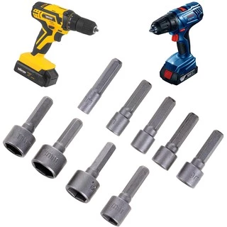 Jogo kit Soquete Ponta Bits Canhao Para Parafusadeira