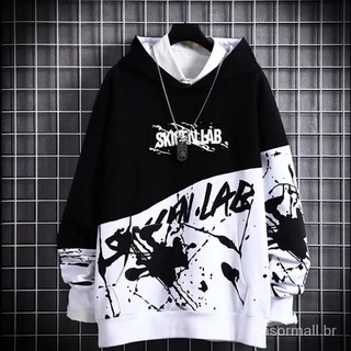 Easor Moletom Masculino Com Capuz Manga Longa Estampa Japonesa Hip Hop 2022