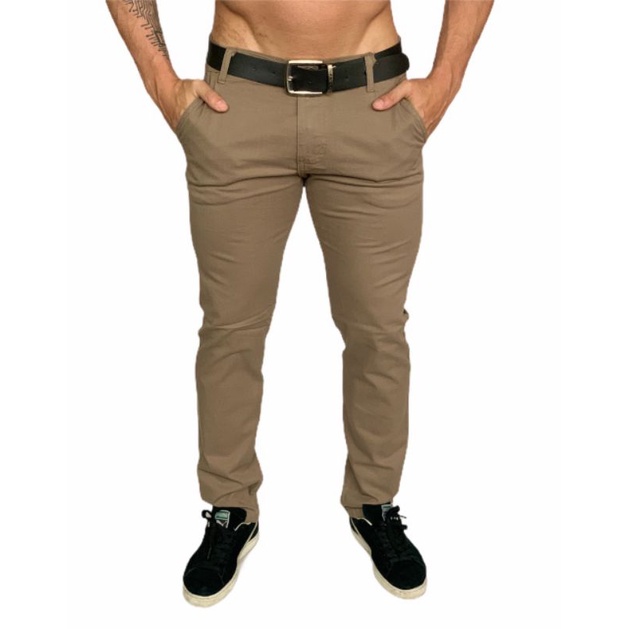 Calça Skinny Em Sarja Masculina Com Lycra Slim Fit Tradicional Lançamento 2023