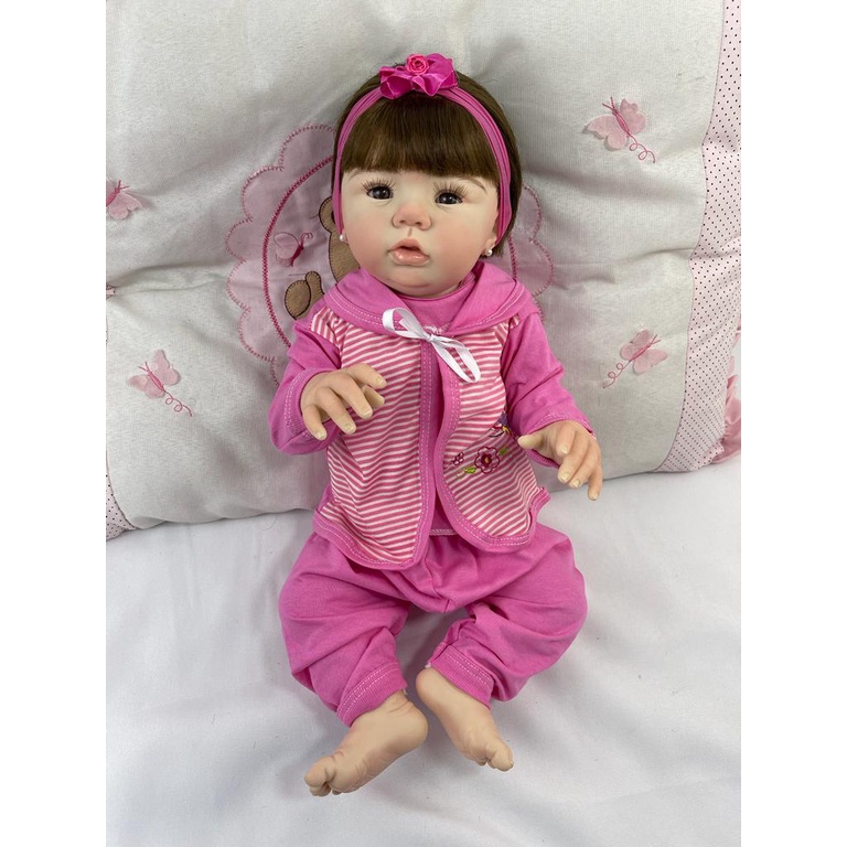 Boneca Bebê Reborn Abigail 48cm Corpo de Silicone em Promoção na