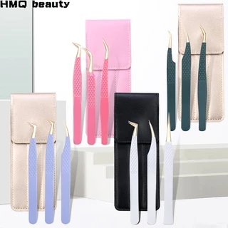 3 Pcs Conjunto Pinças Para Extensão Dos Cílios Postiços De Aço Inoxidável Individuais Curvado Sobrancelha Grampo De Cabelo