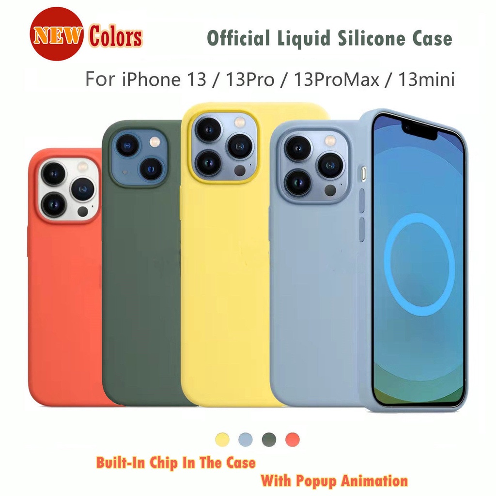 Capa De Silicone Líquido Oficial Com Animação Magsafe Para Iphone 13/13 Mini Pro Max