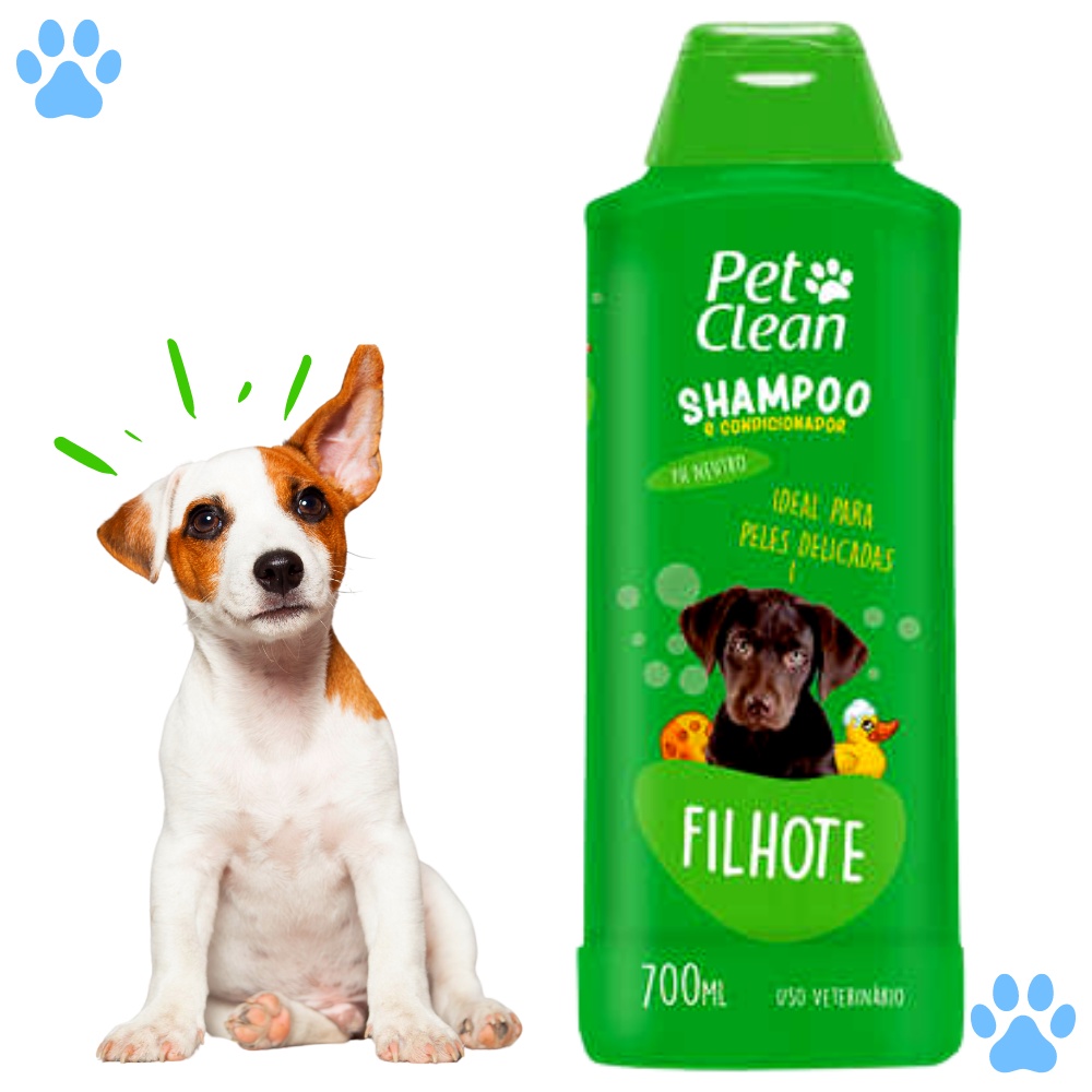 Shampoo e Condicionador para Cães e Gatos Pet Clean Filhotes 700 ml
