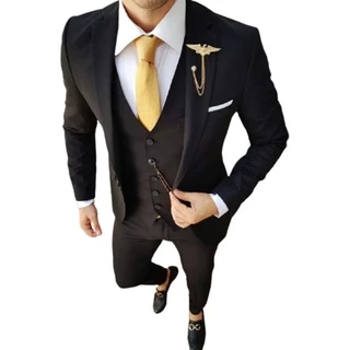 Terno Slim Oxford Masculino Preto 5 Cores - Paleto+calça+barato!!