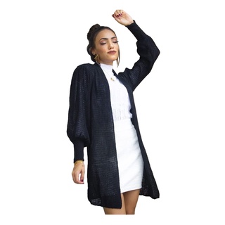 Cardigan Kimono Feminino Tricot Elegante Bufante Inverno