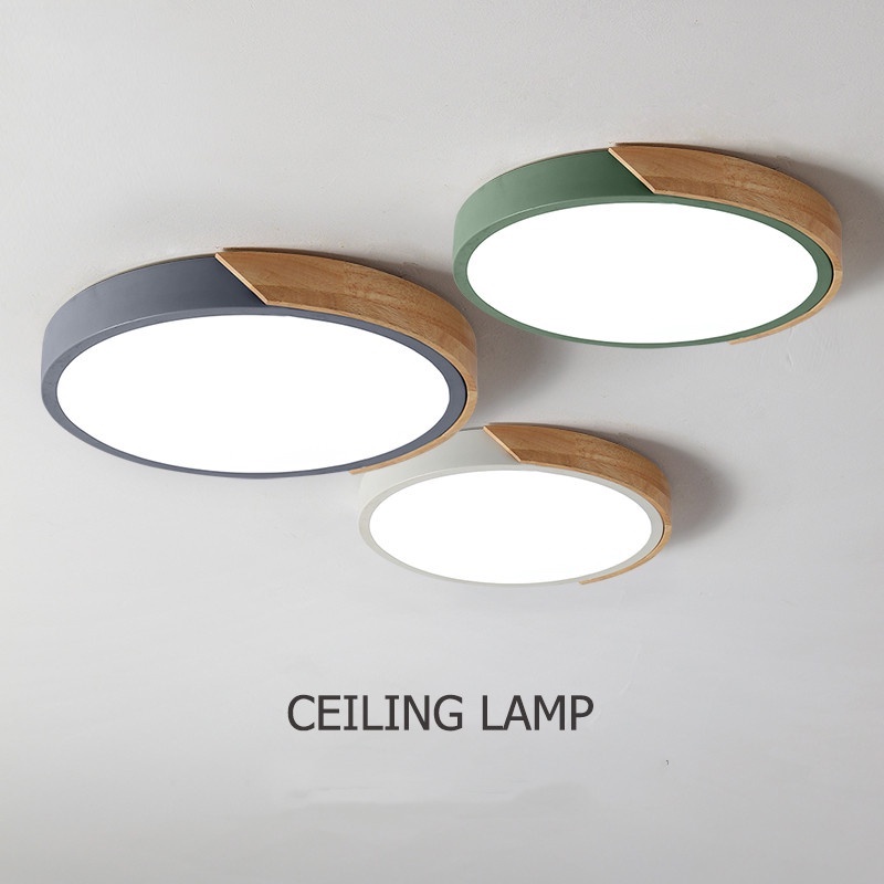 Luminária De Teto LED Moderna Nordic Redonda De Madeira Para Decoração Da Casa/Sala De Estar/Quarto