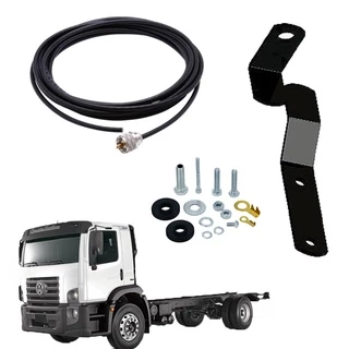 Suporte Antena Px Dianteiro Capô Volkswagen Constellation Cabo 5,5m Parafusos Anti-Furto