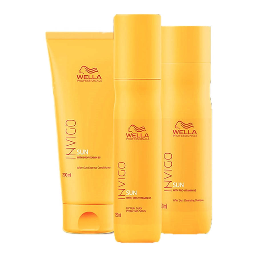 KIT WELLA INVIGO SUN SHAMPOO, CONDICIONADOR E SPRAY Shopee Brasil