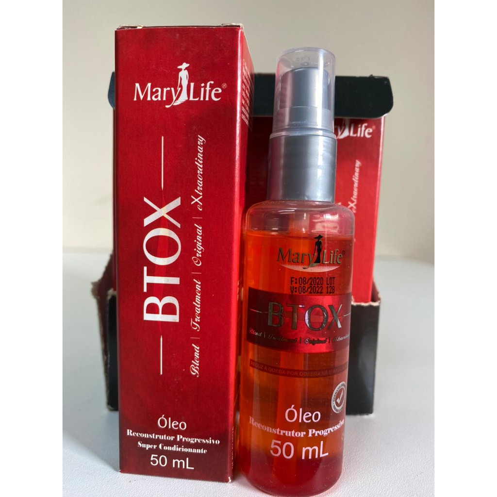 ÓLEO REPARADOR PONTAS BTOX RECONSTRUTOR BRILHO HIDRATANTE 50ML - MARY LIFE