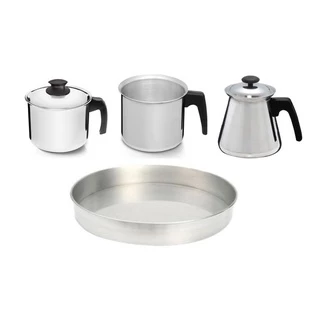 Jogo Café 4 Peças Alumínio ( Forma Caneca Fervedor Leiteira )