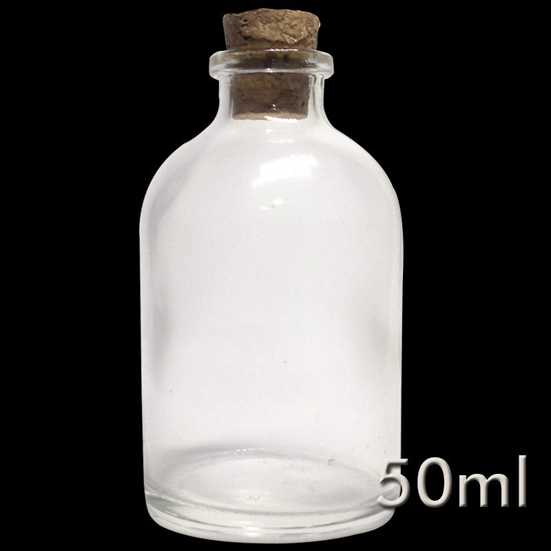 03 Frasco Penicilina 50ml Vidro - Tampa Rolha Ref 8525