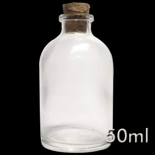 03 Frasco Penicilina 50ml Vidro - Tampa Rolha Ref 8525