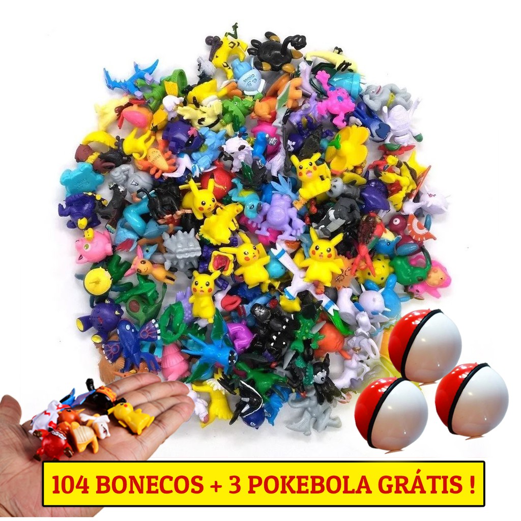 Bonecos Brinquedo Pokemon Kit 20 Capsulas Pokebola Dedoche em