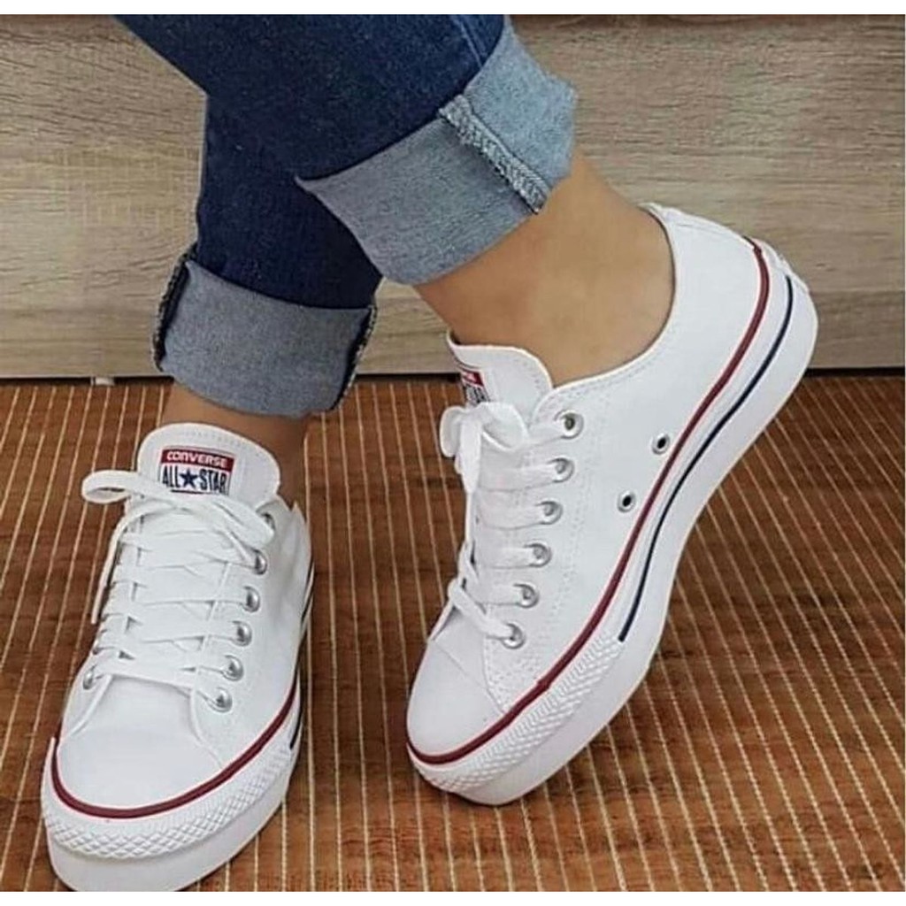 Tenis all star store feminino branco plataforma