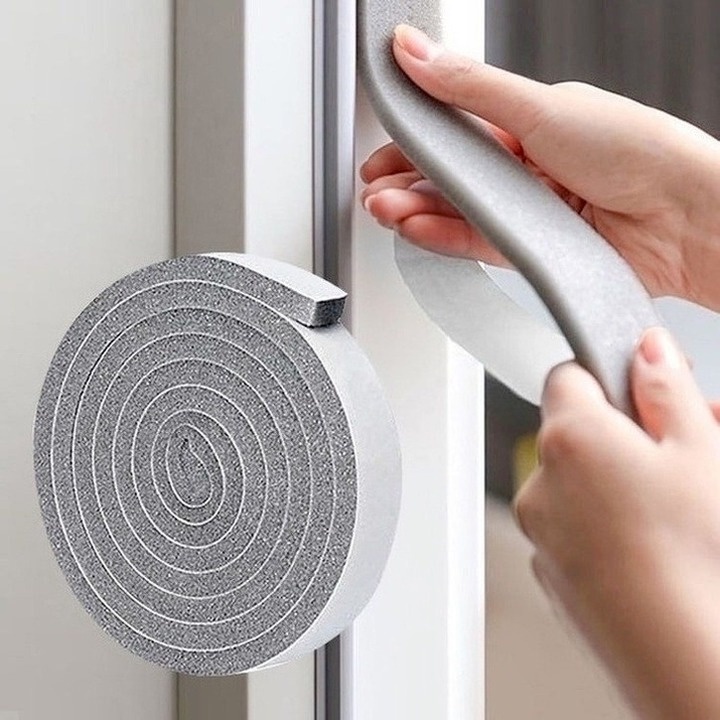 Fita Adesiva Para Vedação De Janela 2m / Roll Hot Pu Soundproof Fita De Espuma Porta Janela Tiras De Vedação Auto Adesiva À Prova D 'Água Acessórios De Hardware