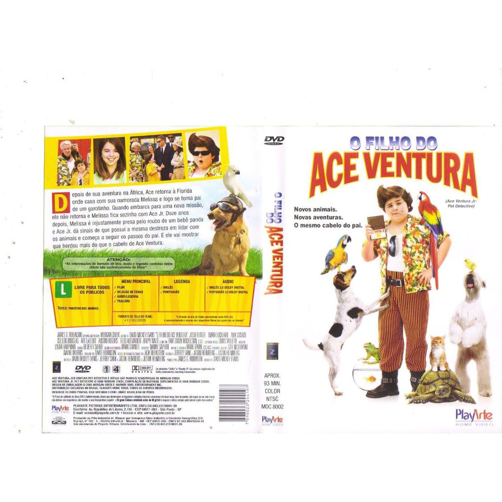 Dvd O Filho Do Ace Ventura, Comédia Infantil, Original | Shopee Brasil