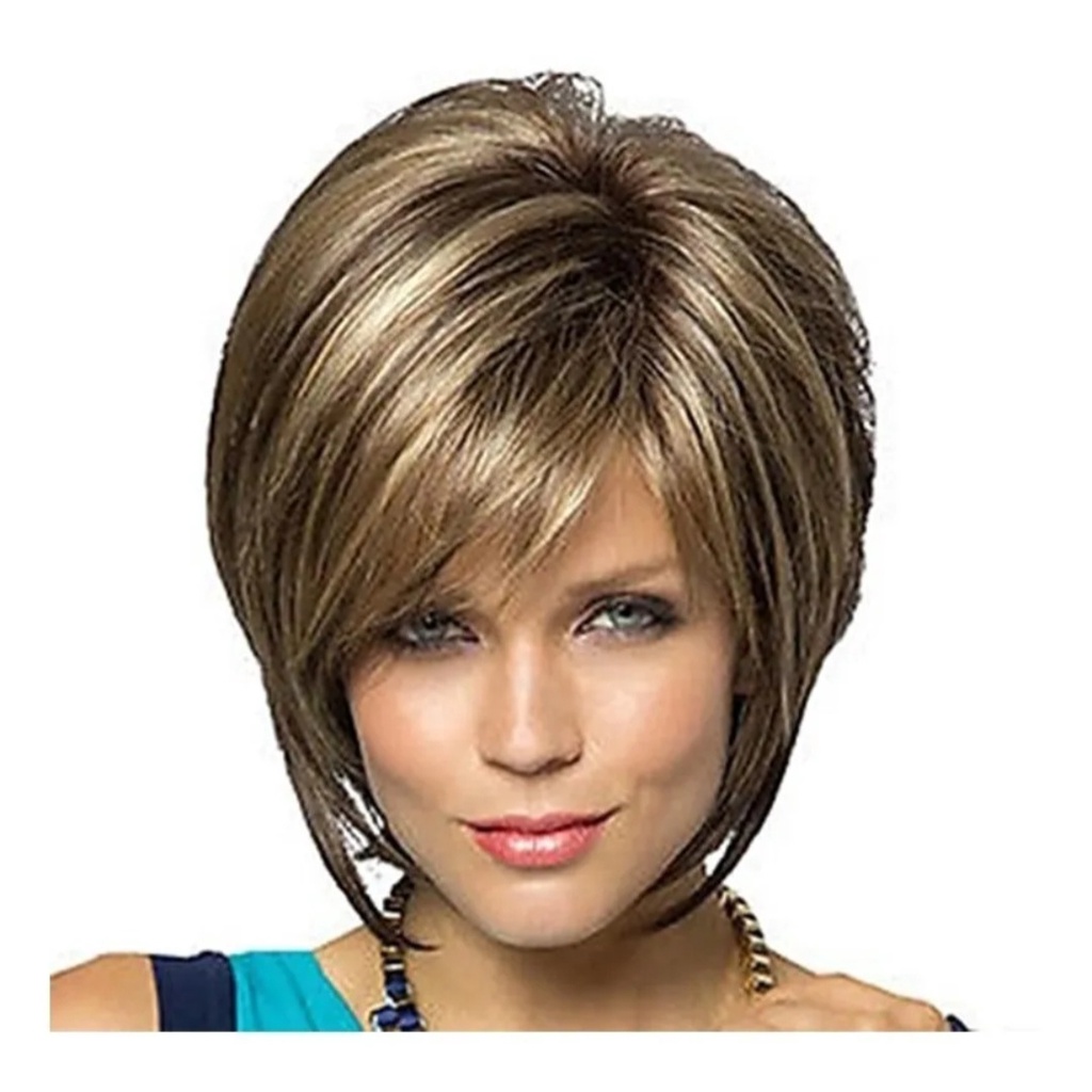 Loira Curto Feminino Feminino Haircut Straight Pelucas Pelo Natural Curto  Sintético Perucas Para Mulheres África Americana De $70,6