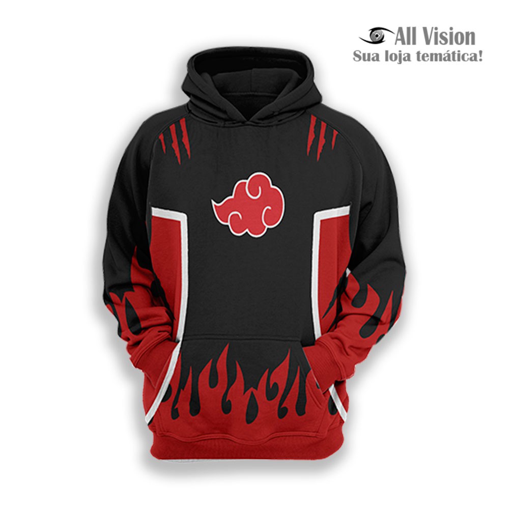 Conjunto Moletom Naruto Akatsuki Aldeias Renegadas Abrigo