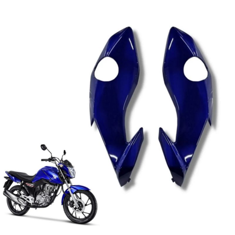 Par de bananinha Carenagem lateral do farol CG 160 Fan 2022 Start 2023 Azul Perolizado
