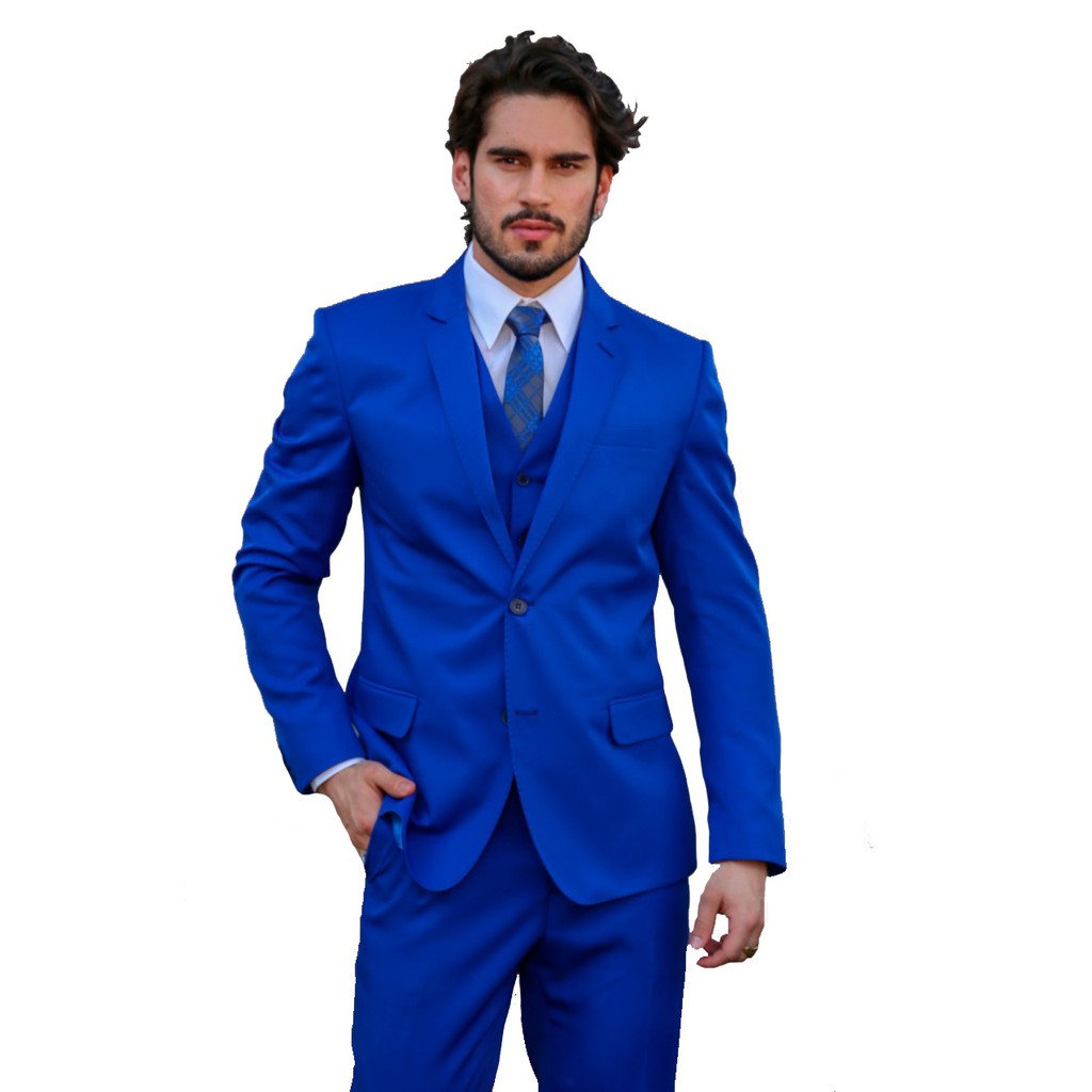 Roupa de noivo azul hot sale royal