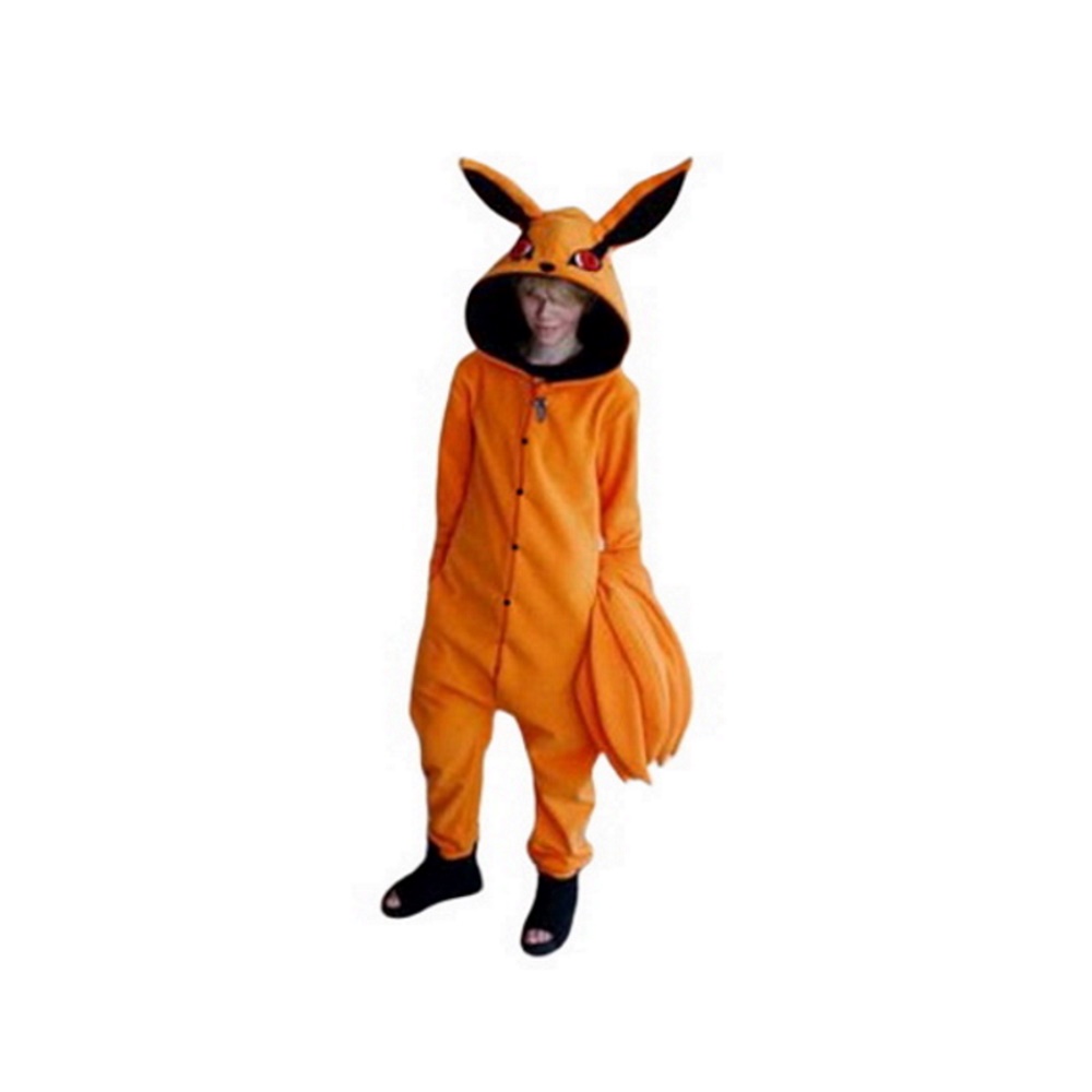 Raposa 9 Caldas Kyuubi Kurama Naruto Fantasia Pijama Kigurumi Macacão Roupa  Festa Anime Cosplay