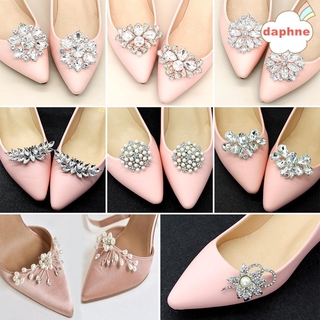 DAPHNE 1PC Lady Clipes Decorativos Brilhantes De Calcanhar Alto Clip De Fivela De Sapato Feminino Noiva Rhinestone Square Clamp Decorações