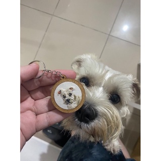CHAVEIRO PET BORDADO MINI 4cm PERSONALIZADO MDF REALISTA FOTO