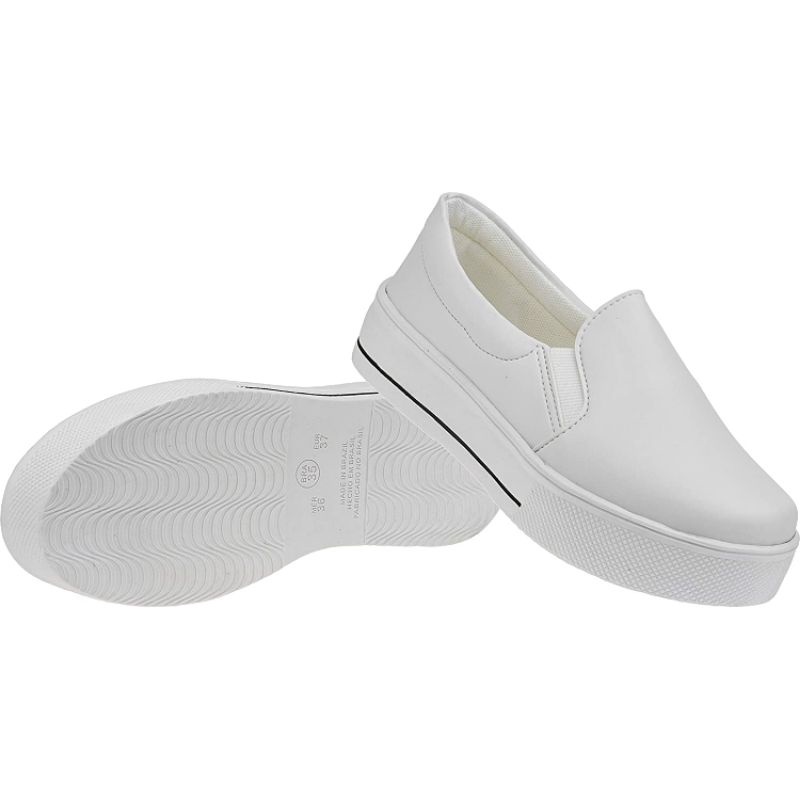 Tenis sem cadarço branco hot sale feminino