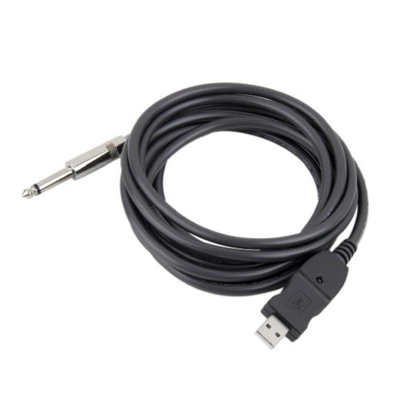 Cabo Interface Guitarra Usb x P10 Mono Plug Macho Niquel | Shopee Brasil