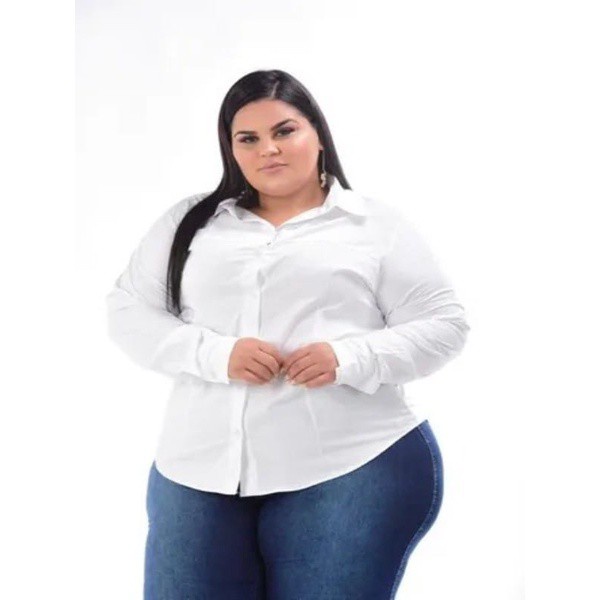 Saia Godê em Tricoline Branca Plus Size