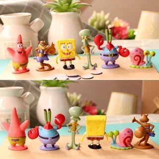 6pcs/set Sponge Baby Cake Decoração De Bolo De Esponja Big Star Octopus Doll