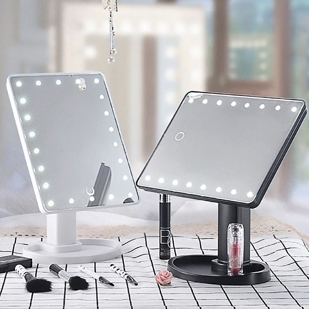 Espelho de Mesa Giratório com Luminária LED | Shopee Brasil