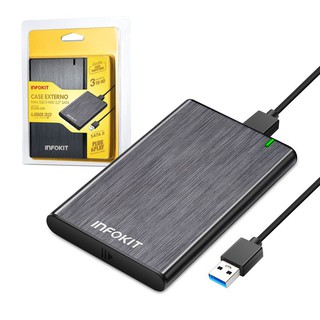 CASE HD 2.5" (NOTEBOOK OU SSD) SATA USB3.0 ECASE-330 USB 3.0 aluminio escovado