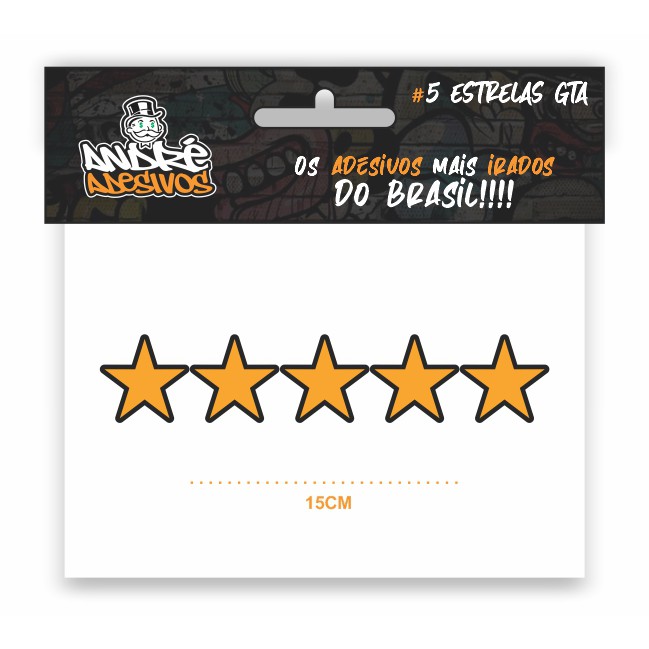 ADESIVO 5 ESTRELAS GTA / ADESIVO PARA MOTO / ADESIVO BIKE / GTA SAN ANDREAS / RECORTE