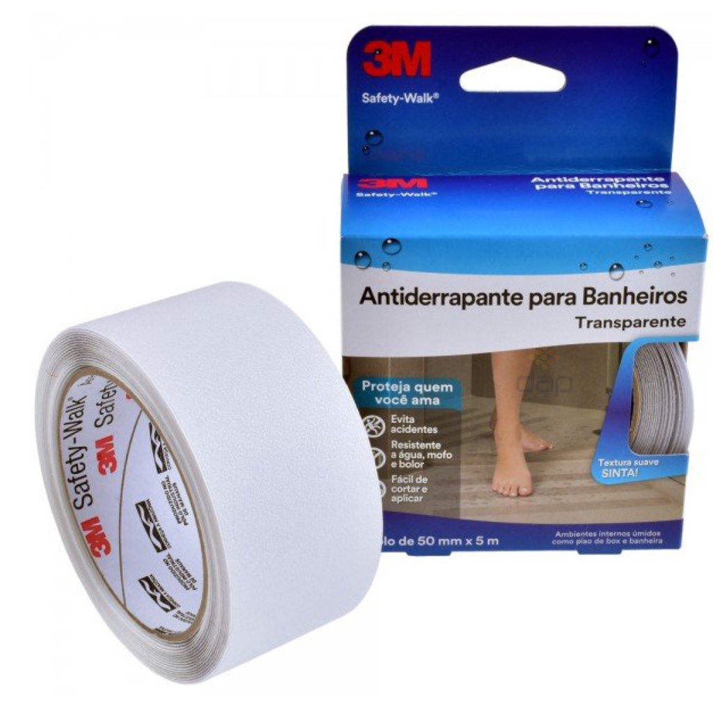Fita Antiderrapante Transparente para Banheiro 50mm x 5metros - 3M ...