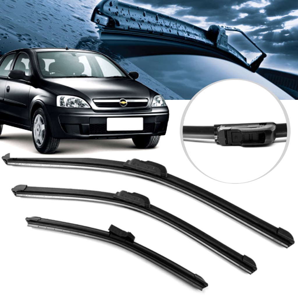 Palheta Par Limpador Novo Chevrolet Corsa Hatch 2002 2003 2004 2005 2006 2007 2008 2009 2010 2011 2012 Dianteiros + Traseiro Promoção Promoção! 