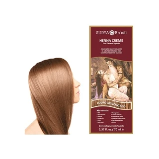 Henna Indiana Natural Creme Para Os Cabelos Surya Cores LOURO ACINZENTADO
