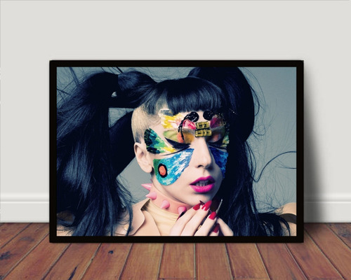 Quadro Poster C Moldura Lady Gaga Pop P Shopee Brasil