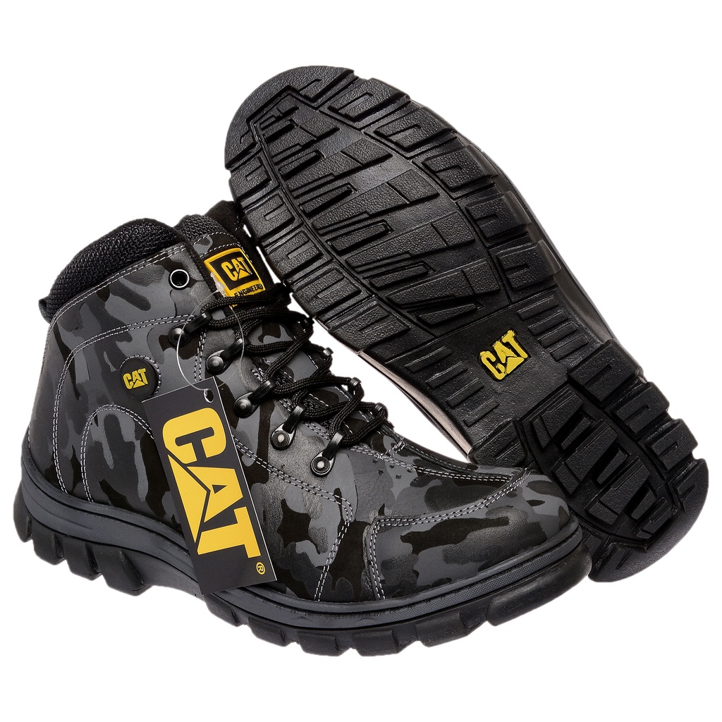 BOTA EM COURO CAT 01 CAMUFLADA