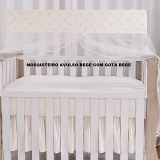 Mosquiteiro Avulso Para Berço Americano Bege Bordado Gotas Bege em Oferta na Shopee