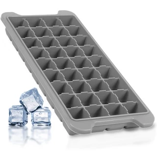 Forma de Gelo Silicone 36 Cubos Flexível Retangular Grande Higiênica Lavável Com Tampa