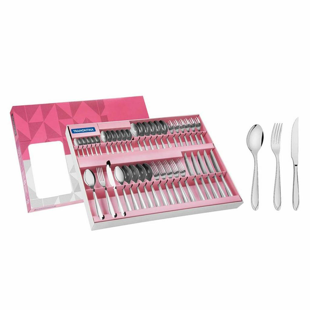 Kit - 60 Garfos De Mesa Luxo Laguna Em Aço Inox Gitop - Tramontina